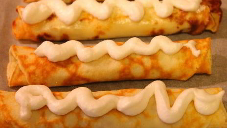 французские блинчики с яблоками и безе