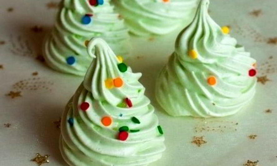 Рецепт новогодние елочки-безе для детей
