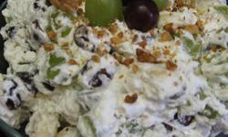 Рецепт десерт с бананами и виноградом