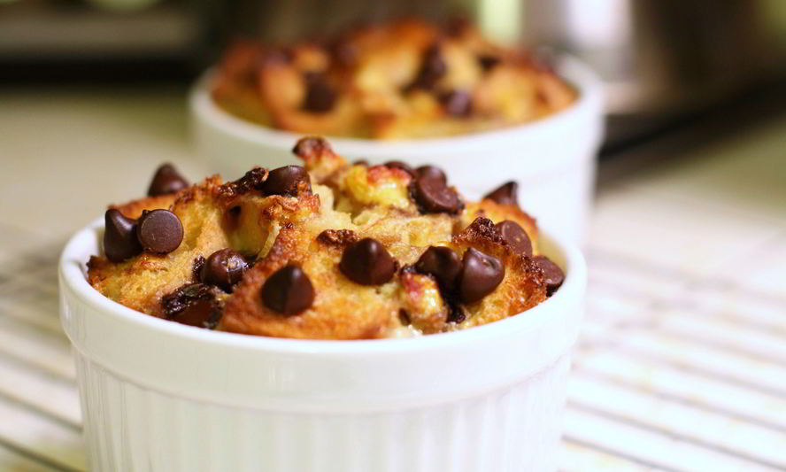 Рецепт хлебный пудинг с бананом и шоколадом