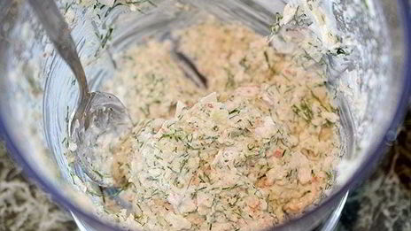 баклажанный мильфей с крабовым кремом