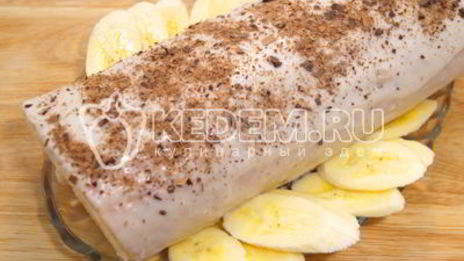 бисквитный рулет с кремом зимнее полено