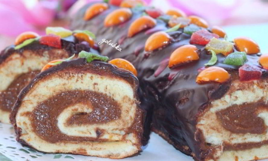 Рецепт имбирный рулет с кремом и цукатами