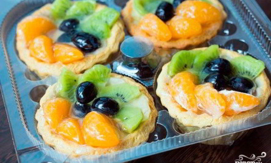 Рецепт корзиночки с фруктами и кремом