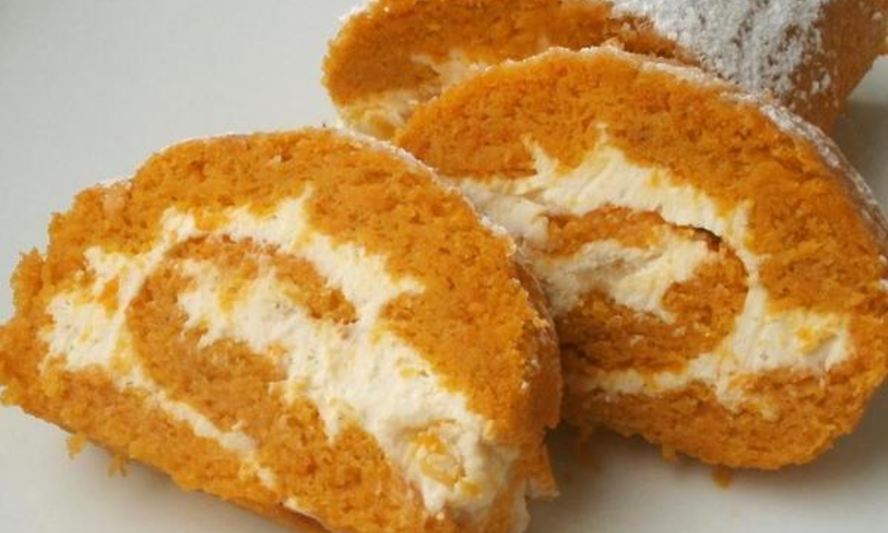 Рецепт морковный рулет с творожно-шоколадным кремом