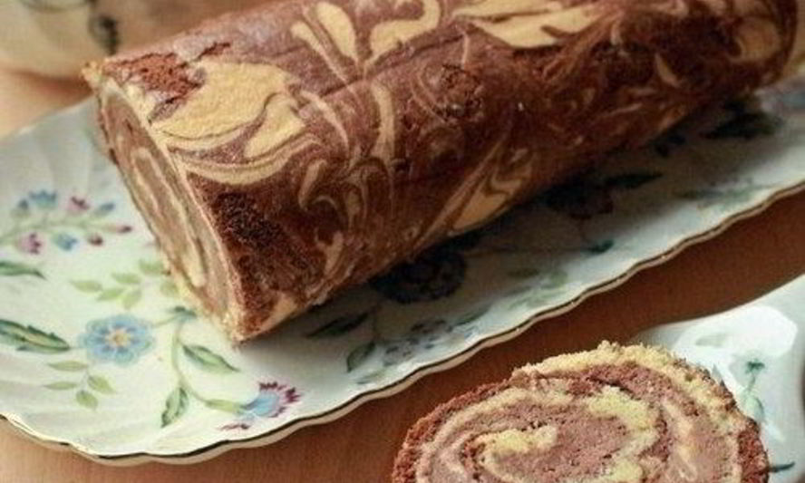 Рецепт мраморный рулет с бананово-шоколадным кремом