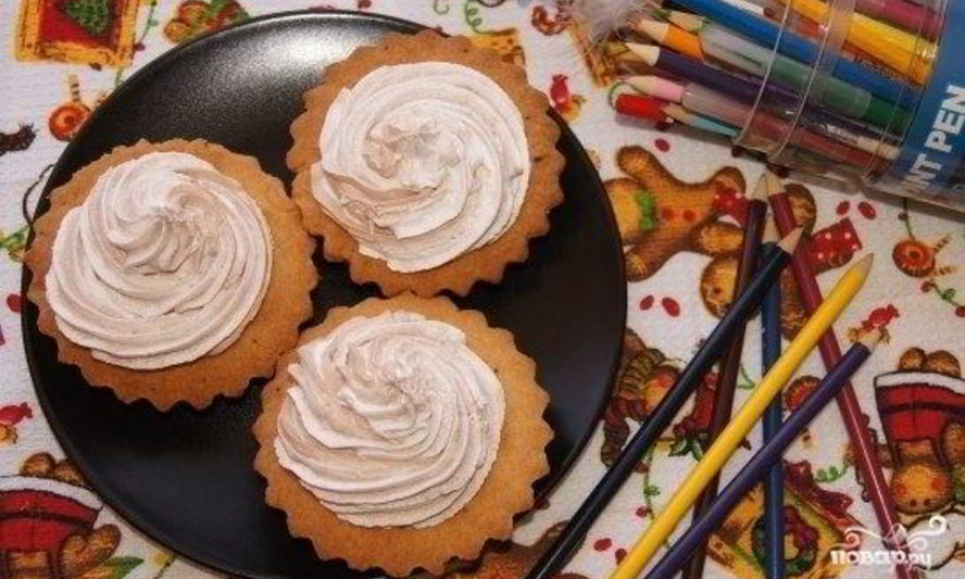 Рецепт песочные корзиночки с белковым кремом