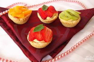 Песочные корзиночки с творожным кремом