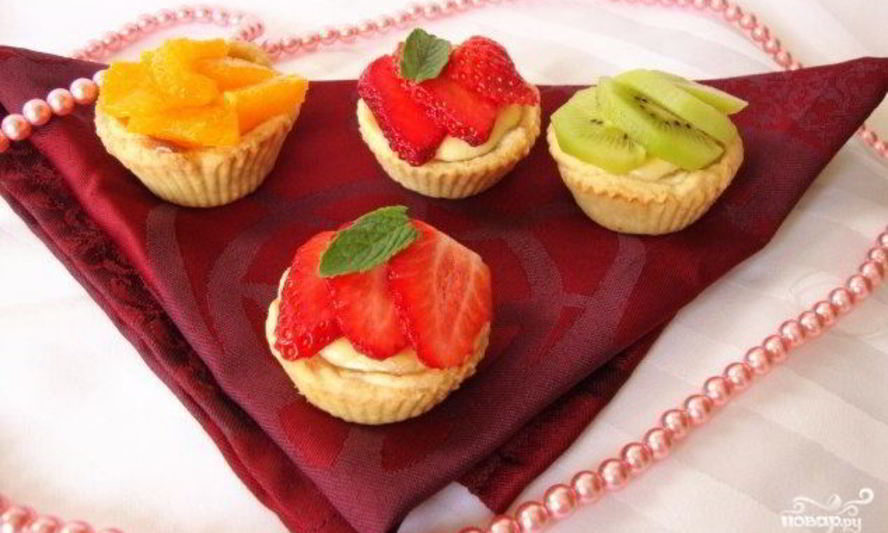 Рецепт песочные корзиночки с творожным кремом