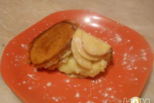 Пудинг из булочки с кремом