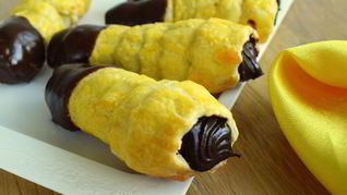 Рожки с шоколадным кремом