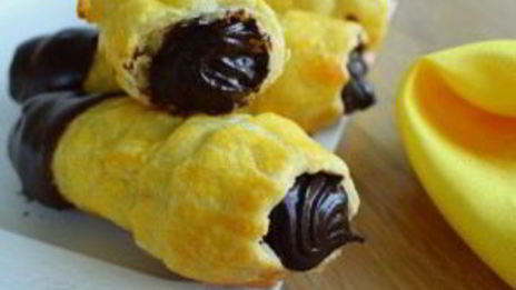 рожки с шоколадным кремом