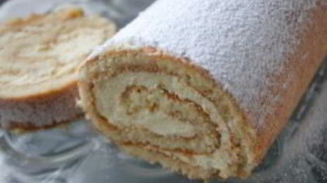 рулет бисквитный с творожным кремом