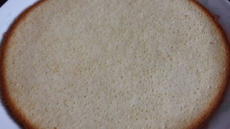 тонкие бисквитные коржи с жимолостью и сливочным кремом