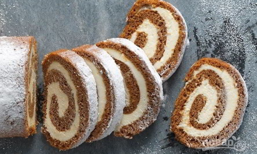 Рецепт тыквенный рулет с кремом