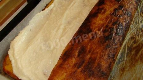 тыквенный рулет с творожным кремом