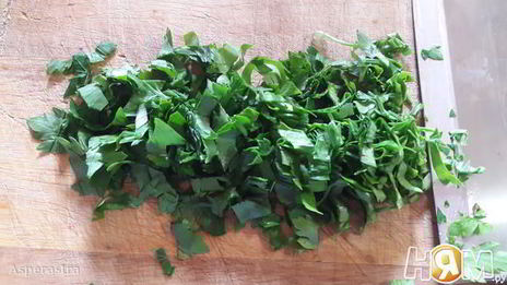 веррин с креветками под кремом с желтым перцем