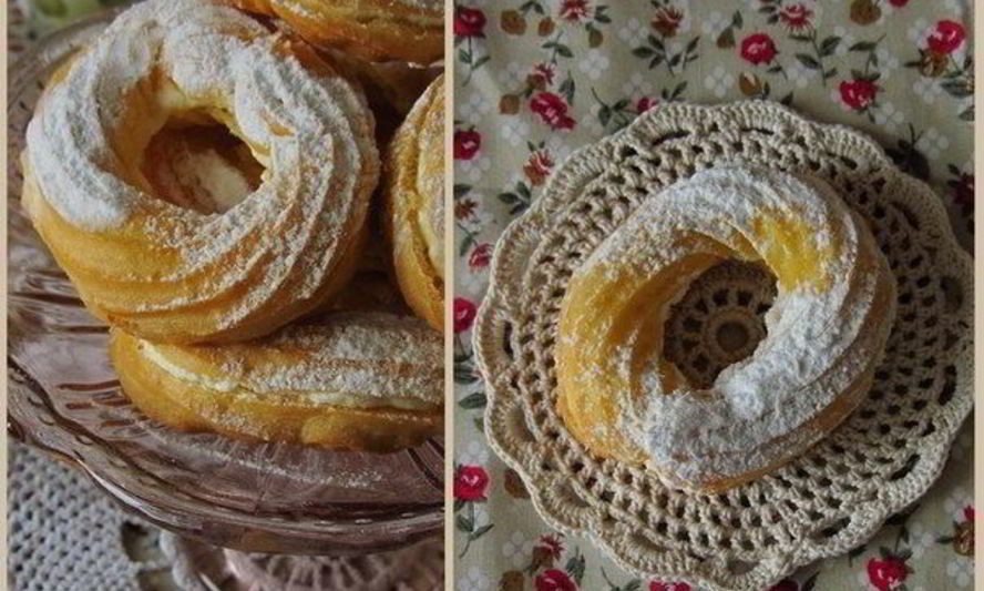 Рецепт заварные кольца с творожным кремом