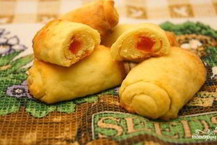 Творожные трубочки с мармеладом