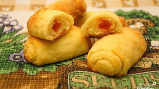 Творожные трубочки с мармеладом