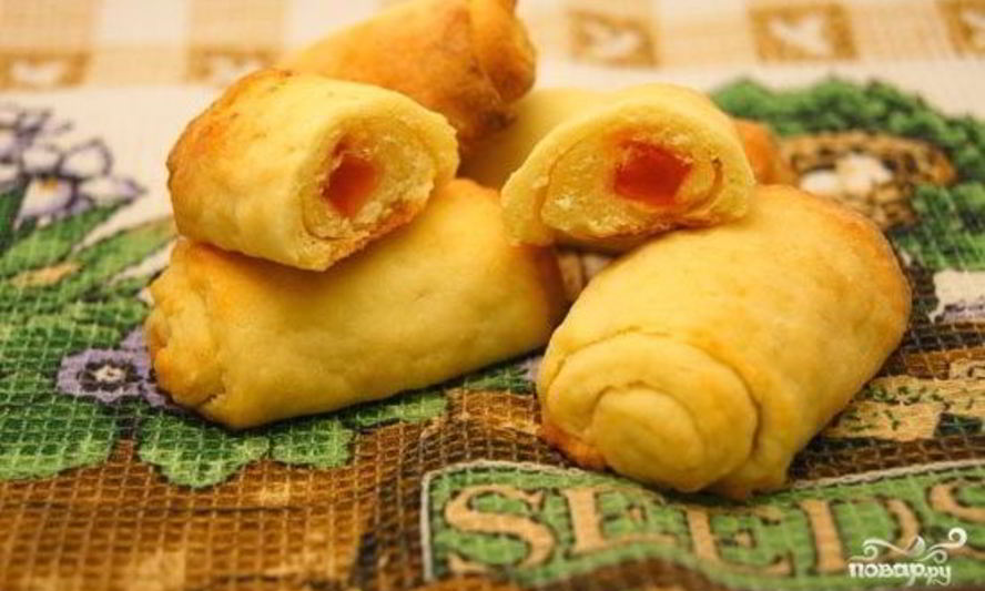 Рецепт творожные трубочки с мармеладом