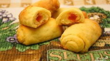 творожные трубочки с мармеладом