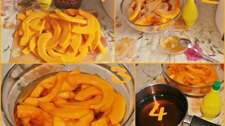 тыквенные дольки с мармеладом