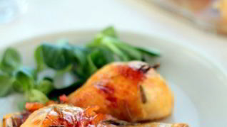 Запеченая курица с апельсиновым мармеладом и корицей