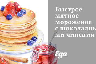 Быстрое мятное мороженое с шоколадными чипсами