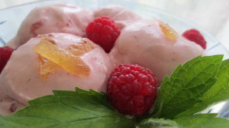 малиново-имбирный сорбет и мороженое