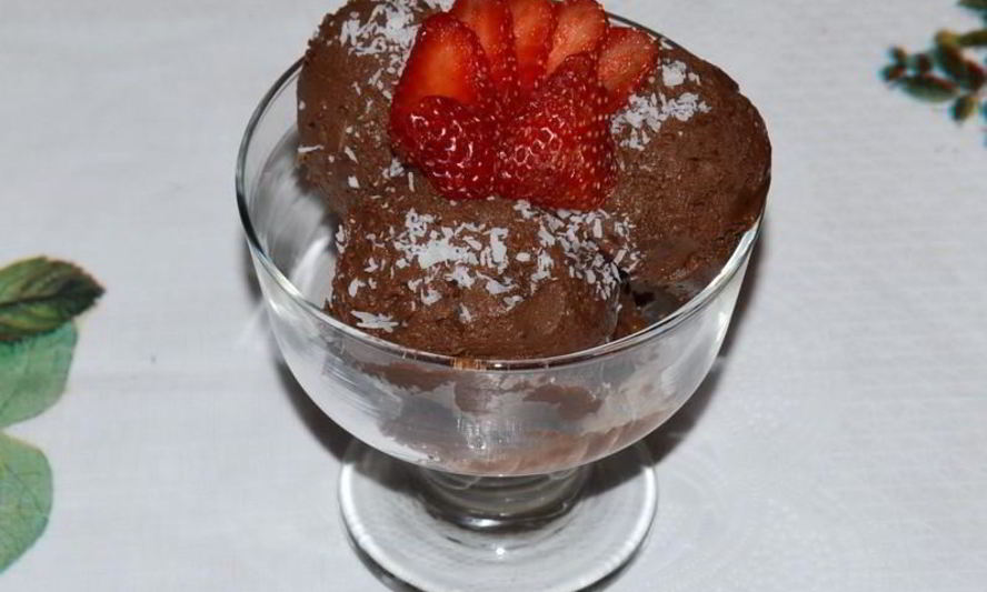 Рецепт шоколадное мороженое с орехами в блендере