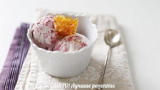 Сливочно-смородиновое мороженое с грильяжем