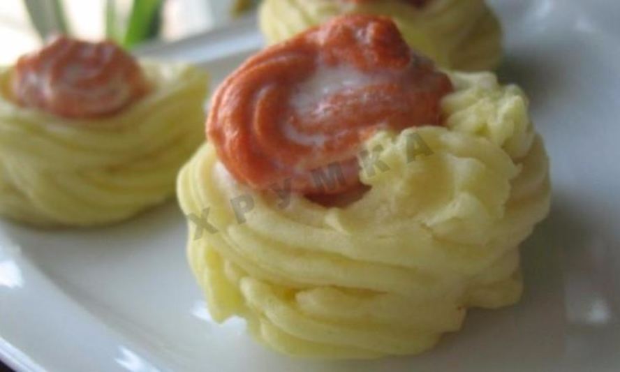 Рецепт картофельные корзинки с рыбным муссом