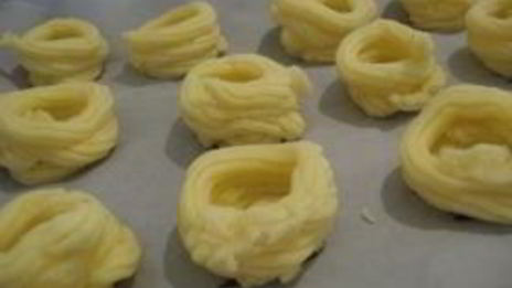 картофельные корзинки с рыбным муссом