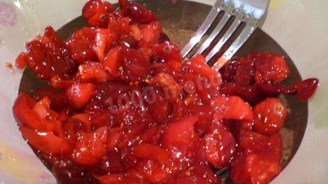 клюквенный мусс с манкой