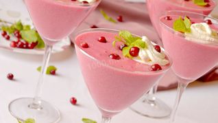 Клюквенный мусс с манной крупой