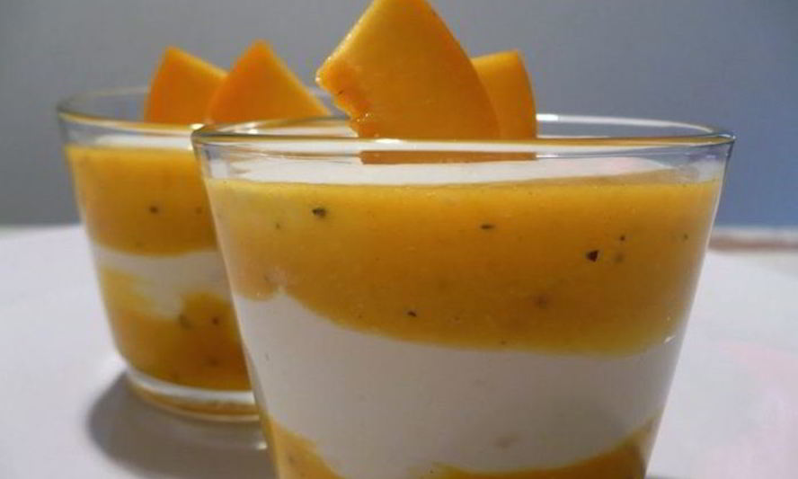 Рецепт творожный крем с муссом из персика и маракуи