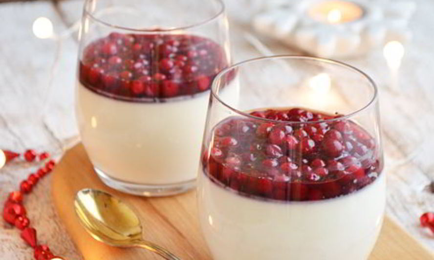 Рецепт панна котта с брусникой в глинтвейне