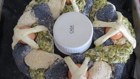 итальянская пасхальная коса с тремя начинками