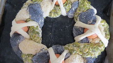 итальянская пасхальная коса с тремя начинками