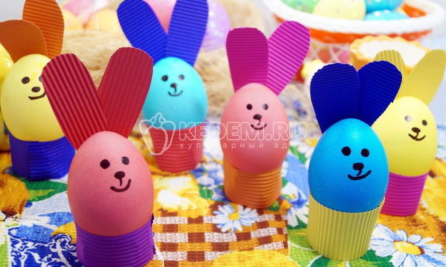 Рецепт крашеные яйца пасхальные кролики