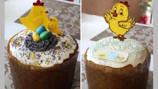 Пасхальный кулич с вяленой вишней и шоколадом