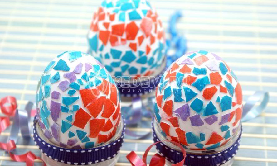 Рецепт пасхальные яйца мозаика