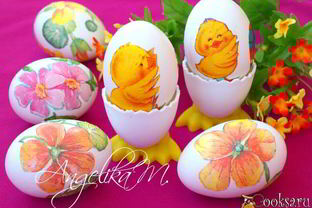 Пасхальные яйца в стиле декупаж