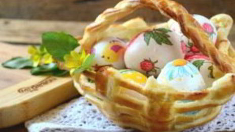 съедобная корзинка для пасхальных яиц