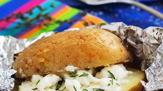 Печеный картофель с суфле из тимьяна