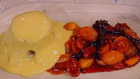 шоколадное суфле под кофейным сабайоном с пряным кумкватом