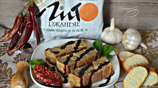 Суфле из запеченного баклажана с перцем и отрубями