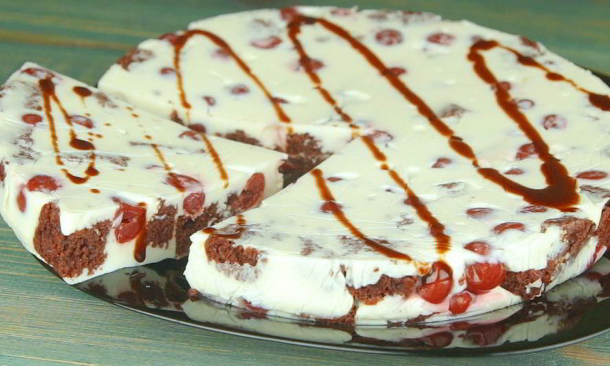 Рецепт торт-суфле с бисквитом и вишнями