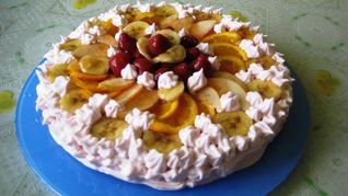 Торт-суфле с фруктами